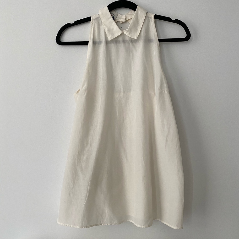Prada Off White Silk Cotton Blouse 40
